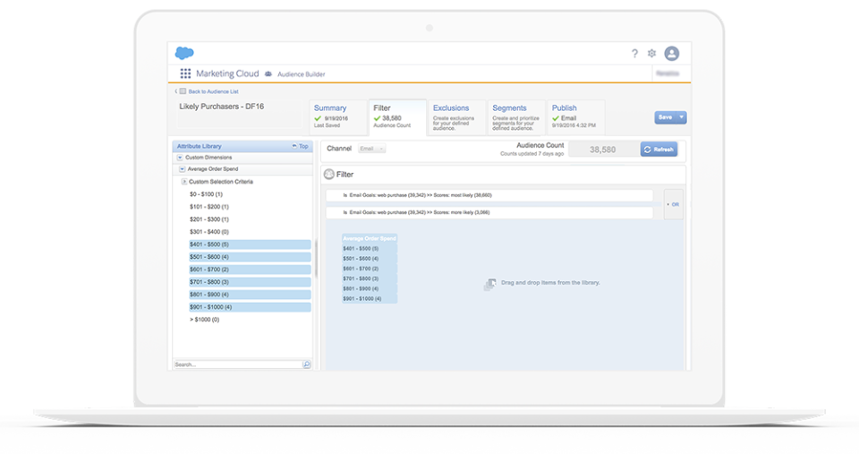 screenshot of Salesforce Marketing Cloud